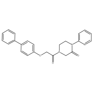 4-(2-([1,1'-Biphenyl]-4-yloxy)acetyl)-1-(pyridin-2-yl)piperazin-2-one Structure