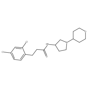 3-(2,4-dichlorophenyl)-N-[1-(oxan-4-yl)pyrrolidin-3-yl]propanamide结构式