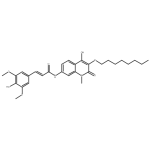2-Propenamide, N-[1,2-dihydro-4-hydroxy-1-methyl-3-(octyloxy)-2-oxo-7-quinolinyl]-3-(4-hydroxy-3,5-dimethoxyphenyl)-, (2E)-结构式
