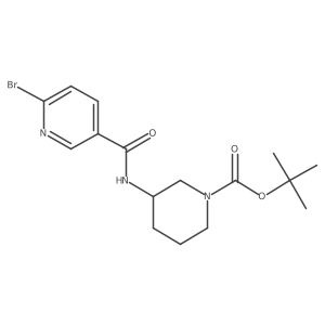 Tert-butyl 3-[(6-bromopyridine-3-carbonyl)amino]piperidine-1-carboxylate结构式