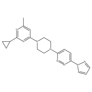 2-cyclopropyl-4-methyl-6-{4-[6-(1H-pyrazol-1-yl)pyridazin-3-yl]piperazin-1-yl}pyrimidine结构式