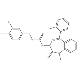 3-[(3,4-difluorophenyl)methyl]-1-[5-(2-fluorophenyl)-1-methyl-2-oxo-2,3-dihydro-1H-1,4-benzodiazepin-3-yl]urea结构式