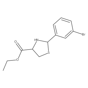Ethyl 2-(3-bromophenyl)-1,3-thiazolidine-4-carboxylate Structure