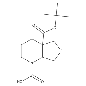 rac-(4aR,7aS)-4a-[(tert-butoxy)carbonyl]-octahydrofuro[3,4-b]pyridine-1-carboxylic acid结构式