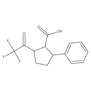 3-Phenyl-1-(2,2,2-trifluoroacetyl)pyrrolidine-2-carboxylic acid结构式