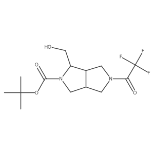 Tert-butyl 1-(hydroxymethyl)-5-(2,2,2-trifluoroacetyl)-octahydropyrrolo[3,4-c]pyrrole-2-carboxylate Structure