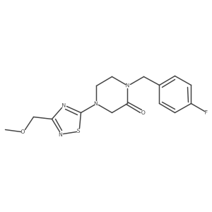 1-[(4-Fluorophenyl)methyl]-4-[3-(methoxymethyl)-1,2,4-thiadiazol-5-yl]piperazin-2-one结构式