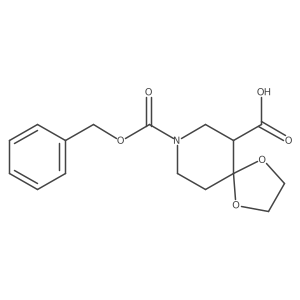 8-Benzyloxycarbonyl-1,4-dioxa-8-aza-spiro[4.5]decane-6-carboxylic acid Structure