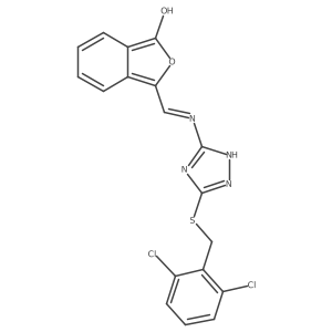 3-[({3-[(2,6-dichlorobenzyl)sulfanyl]-1H-1,2,4-triazol-5-yl}amino)methylene]-2-benzofuran-1(3H)-one Structure