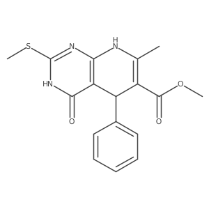 Methyl 7-methyl-2-(methylsulfanyl)-4-oxo-5-phenyl-3,4,5,8-tetrahydropyrido[2,3-d]pyrimidine-6-carboxylate结构式