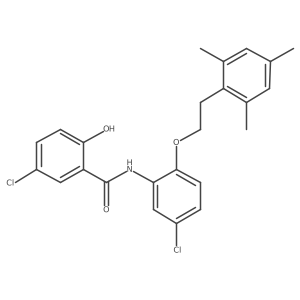Benzamide,5-chloro-n-[5-chloro-2-[2-(2,4,6-trimethylphenyl)ethoxy]phenyl]-2-hydroxy- Structure