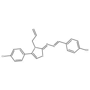 4-((Z)-((Z)-(3-allyl-4-(4-chlorophenyl)thiazol-2(3H)-ylidene)hydrazono)methyl)phenol结构式