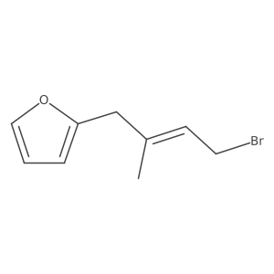 2-(4-Bromo-2-methyl-2-buten-1-yl)furan结构式