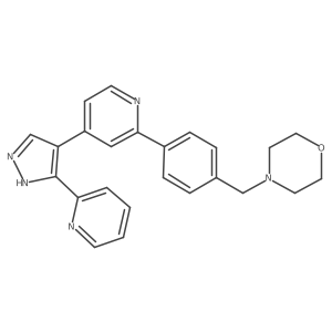 4-(4-(4-(3-(pyridin-2-yl)-1H-pyrazol-4-yl)pyridin-2-yl)benzyl)morpholine结构式