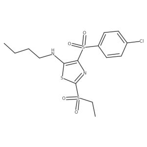 N-butyl-4-(4-chlorobenzenesulfonyl)-2-(ethanesulfonyl)-1,3-thiazol-5-amine Structure