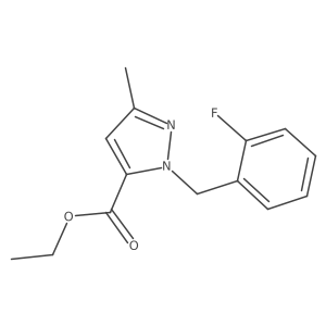 ethyl 1-(2-fluorobenzyl)-3-methyl-1H-pyrazole-5-carboxylate结构式