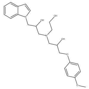 1-((2-hydroxy-3-(1H-indol-1-yl)propyl)(2-hydroxyethyl)amino)-3-(4-methoxyphenoxy)propan-2-ol Structure
