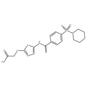 N-[5-(2-amino-2-oxo-ethyl)sulfanyl-1,3,4-thiadiazol-2-yl]-4-morpholinosulfonyl-benzamide Structure