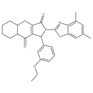 2-(4,6-dimethyl-1,3-benzothiazol-2-yl)-1-(3-ethoxyphenyl)-4a,5,6,7,8,8a-hexahydro-1H-chromeno[2,3-c]pyrrole-3,9-dione Structure