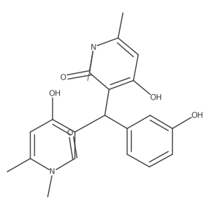 3,3'-((3-hydroxyphenyl)methylene)bis(4-hydroxy-1,6-dimethylpyridin-2(1H)-one)结构式