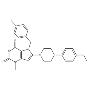 7-(4-fluorobenzyl)-8-(4-(4-methoxyphenyl)piperazin-1-yl)-3-methyl-1H-purine-2,6(3H,7H)-dione Structure