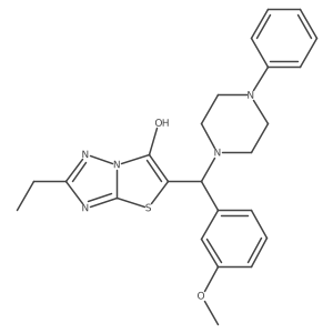 2-Ethyl-5-((3-methoxyphenyl)(4-phenylpiperazin-1-yl)methyl)thiazolo[3,2-b][1,2,4]triazol-6-ol Structure
