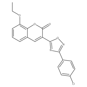 3-[3-(4-chlorophenyl)-1,2,4-oxadiazol-5-yl]-8-ethoxy-2H-chromen-2-one结构式