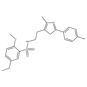 N-(2-(2-(4-fluorophenyl)-4-methylthiazol-5-yl)ethyl)-2,5-dimethoxybenzenesulfonamide结构式