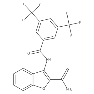 3-(3,5-Bis(trifluoromethyl)benzamido)benzofuran-2-carboxamide Structure