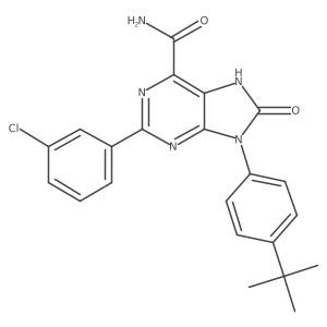 9-(4-(tert-butyl)phenyl)-2-(3-chlorophenyl)-8-oxo-8,9-dihydro-7H-purine-6-carboxamide Structure