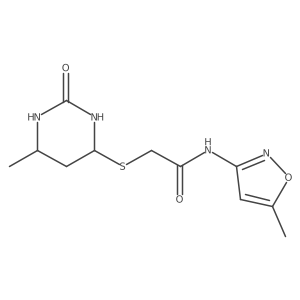 N-(5-methyl-1,2-oxazol-3-yl)-2-[(6-methyl-2-oxo-1,3-diazinan-4-yl)sulfanyl]acetamide结构式
