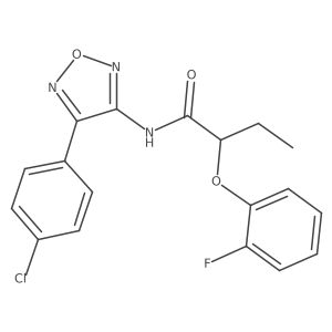 N-[4-(4-chlorophenyl)-1,2,5-oxadiazol-3-yl]-2-(2-fluorophenoxy)butanamide结构式
