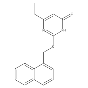 6-ethyl-2-((naphthalen-1-ylmethyl)thio)pyrimidin-4(3H)-one结构式