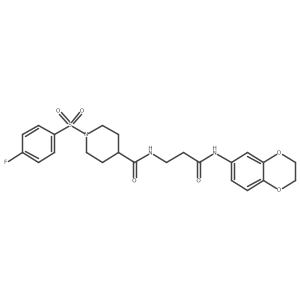 N-[3-(2,3-dihydro-1,4-benzodioxin-6-ylamino)-3-oxopropyl]-1-[(4-fluorophenyl)sulfonyl]piperidine-4-carboxamide Structure