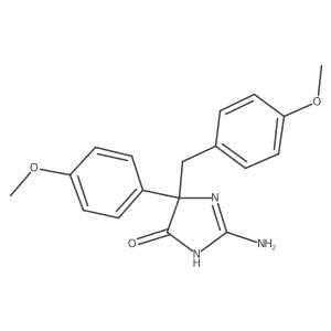 2-Amino-5-(4-methoxyphenyl)-5-[(4-methoxyphenyl)methyl]-4,5-dihydro-1H-imidazol-4-one结构式