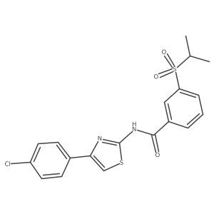 N-(4-(4-chlorophenyl)thiazol-2-yl)-3-(isopropylsulfonyl)benzamide结构式