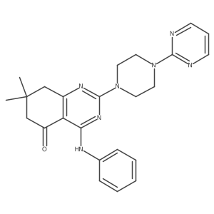7,7-dimethyl-4-(phenylamino)-2-[4-(pyrimidin-2-yl)piperazin-1-yl]-7,8-dihydroquinazolin-5(6H)-one结构式
