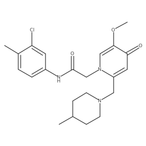 N-(3-chloro-4-methylphenyl)-2-{5-methoxy-2-[(4-methylpiperidin-1-yl)methyl]-4-oxo-1,4-dihydropyridin-1-yl}acetamide结构式