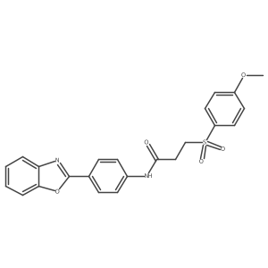 N-(4-(benzo[d]oxazol-2-yl)phenyl)-3-((4-methoxyphenyl)sulfonyl)propanamide结构式