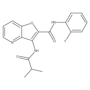 N-(2-fluorophenyl)-3-isobutyramidofuro[3,2-b]pyridine-2-carboxamide结构式