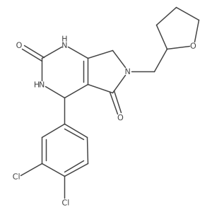4-(3,4-dichlorophenyl)-6-((tetrahydrofuran-2-yl)methyl)-3,4,6,7-tetrahydro-1H-pyrrolo[3,4-d]pyrimidine-2,5-dione结构式