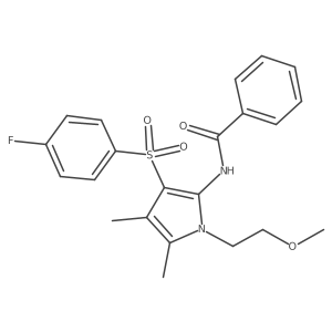 N-{3-[(4-fluorophenyl)sulfonyl]-1-(2-methoxyethyl)-4,5-dimethyl-1H-pyrrol-2-yl}benzamide结构式