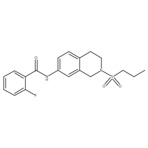 2-fluoro-N-(2-(propylsulfonyl)-1,2,3,4-tetrahydroisoquinolin-7-yl)benzamide结构式