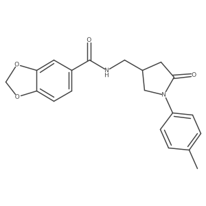N-((5-oxo-1-(p-tolyl)pyrrolidin-3-yl)methyl)benzo[d][1,3]dioxole-5-carboxamide Structure