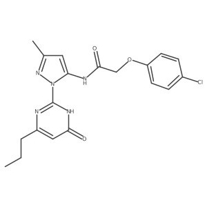 2-(4-chlorophenoxy)-N-(3-methyl-1-(6-oxo-4-propyl-1,6-dihydropyrimidin-2-yl)-1H-pyrazol-5-yl)acetamide Structure