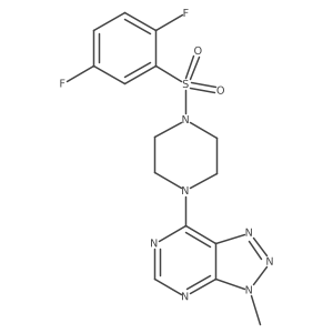 7-(4-((2,5-difluorophenyl)sulfonyl)piperazin-1-yl)-3-methyl-3H-[1,2,3]triazolo[4,5-d]pyrimidine结构式