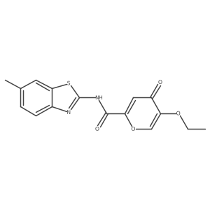 5-ethoxy-N-(6-methylbenzo[d]thiazol-2-yl)-4-oxo-4H-pyran-2-carboxamide Structure