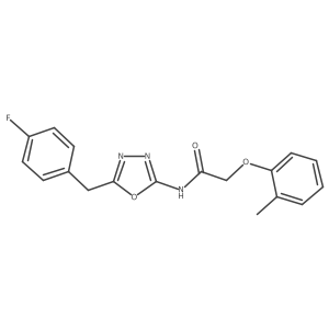 Cc1ccccc1OCC(=O)Nc1nnc(Cc2ccc(F)cc2)o1结构式