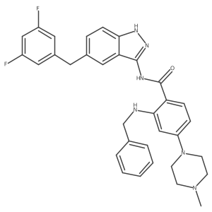 N-(5-(3,5-difluorobenzyl)-1H-indazol-3-yl)-2-(benzylamino)-4-(4-methylpiperazin-1-yl)benzamide Structure