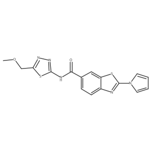 N-[(2E)-5-(methoxymethyl)-1,3,4-thiadiazol-2(3H)-ylidene]-2-(1H-pyrrol-1-yl)-1,3-benzothiazole-6-carboxamide Structure